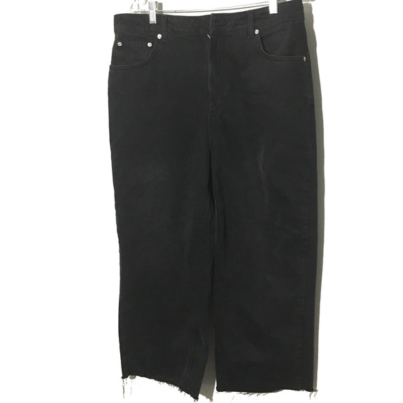 Topshop Denim - TopShop Moto Cropped Mid Rise Raw Hem Jeans 34